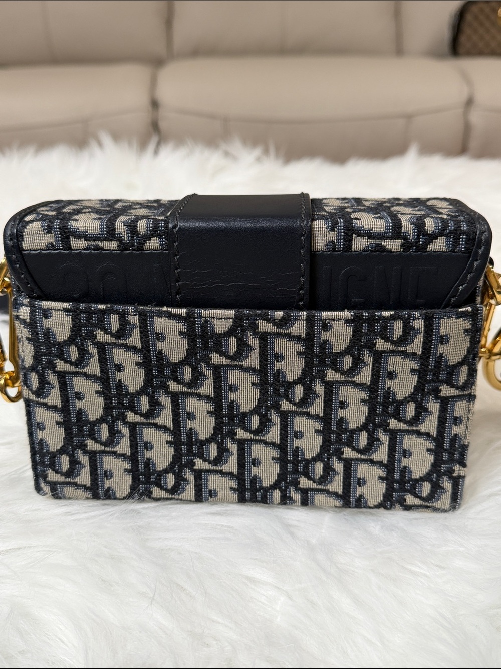 Christian Dior Oblique Navy Canvas CD Buckle Flap Crossbody Bag - Picture 9 of 16